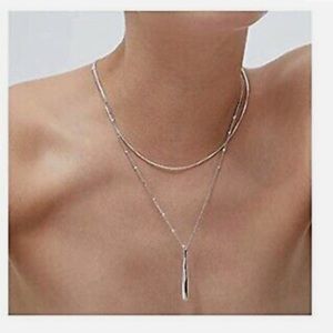 Jenny Bird Leana pendant double chain necklace